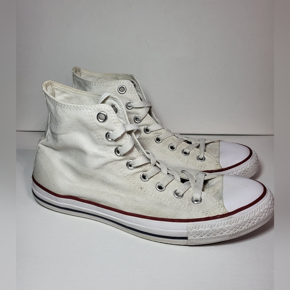 Converse Chuck Taylor All-Star High Top White Sneakers Women's 10.5 Men's 8.5 - Picture 2 of 12